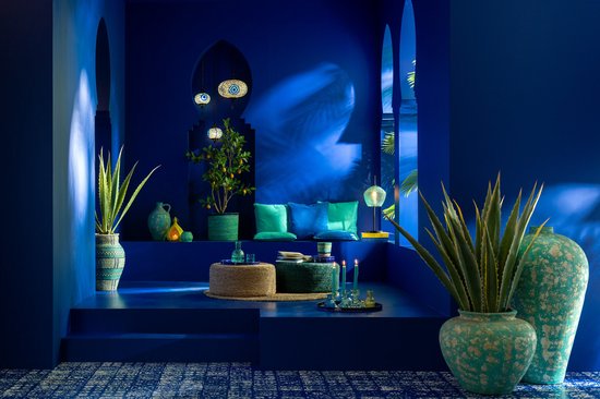 Agave Geel Rand Pot Kunstmatig Groen 100x100x135cm - Kunstplant - J-Line - livinglovely.nl