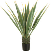 Agave Geel Rand Pot Kunstmatig Groen 100x100x135cm - Kunstplant - J-Line - livinglovely.nl