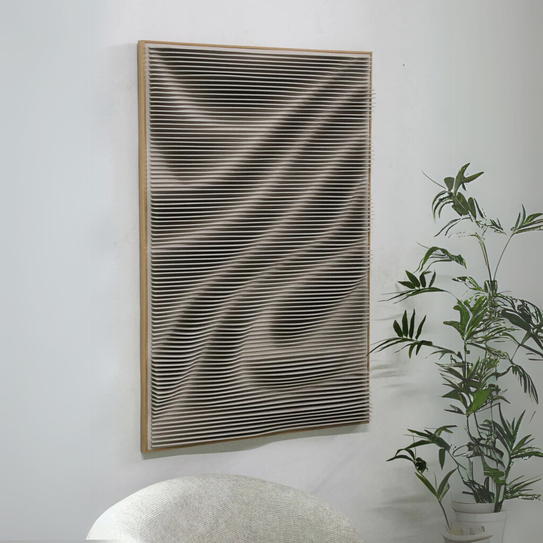 Aleishia Cream rect mdf wallpanel wavy design PTMD - Wandpaneel - PTMD - livinglovely.nl