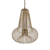 Aluesi Antique Brass Iron Wired Hanging Lamp PTMD - Hanglamp - PTMD - livinglovely.nl