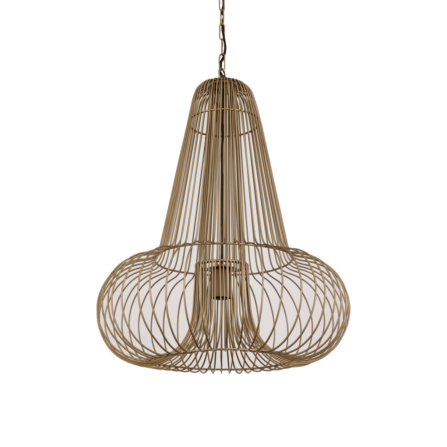 Aluesi Antique Brass Iron Wired Hanging Lamp PTMD - Hanglamp - PTMD - livinglovely.nl