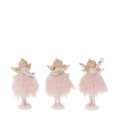 Angel Diamond Heart Polyresin Light Pink Small Assortment Of 3 - - J-Line - livinglovely.nl