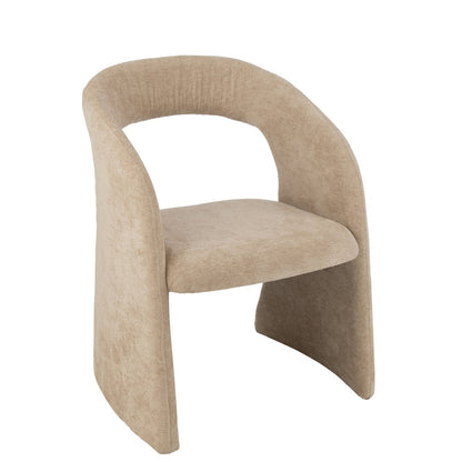 Anise Stoel Textiel Beige - Eetkamerstoel - J-Line - livinglovely.nl