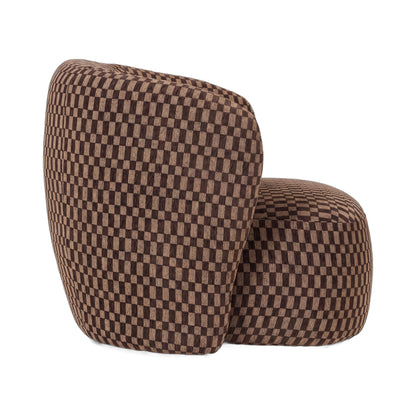 Aphrodite Fauteuil Donkerbruin Blocked van PTMD, schuin aanzicht van de fauteuil