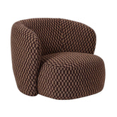 Aphrodite Fauteuil Donkerbruin Blocked van PTMD, zijaanzicht met de donkerbruine bekleding