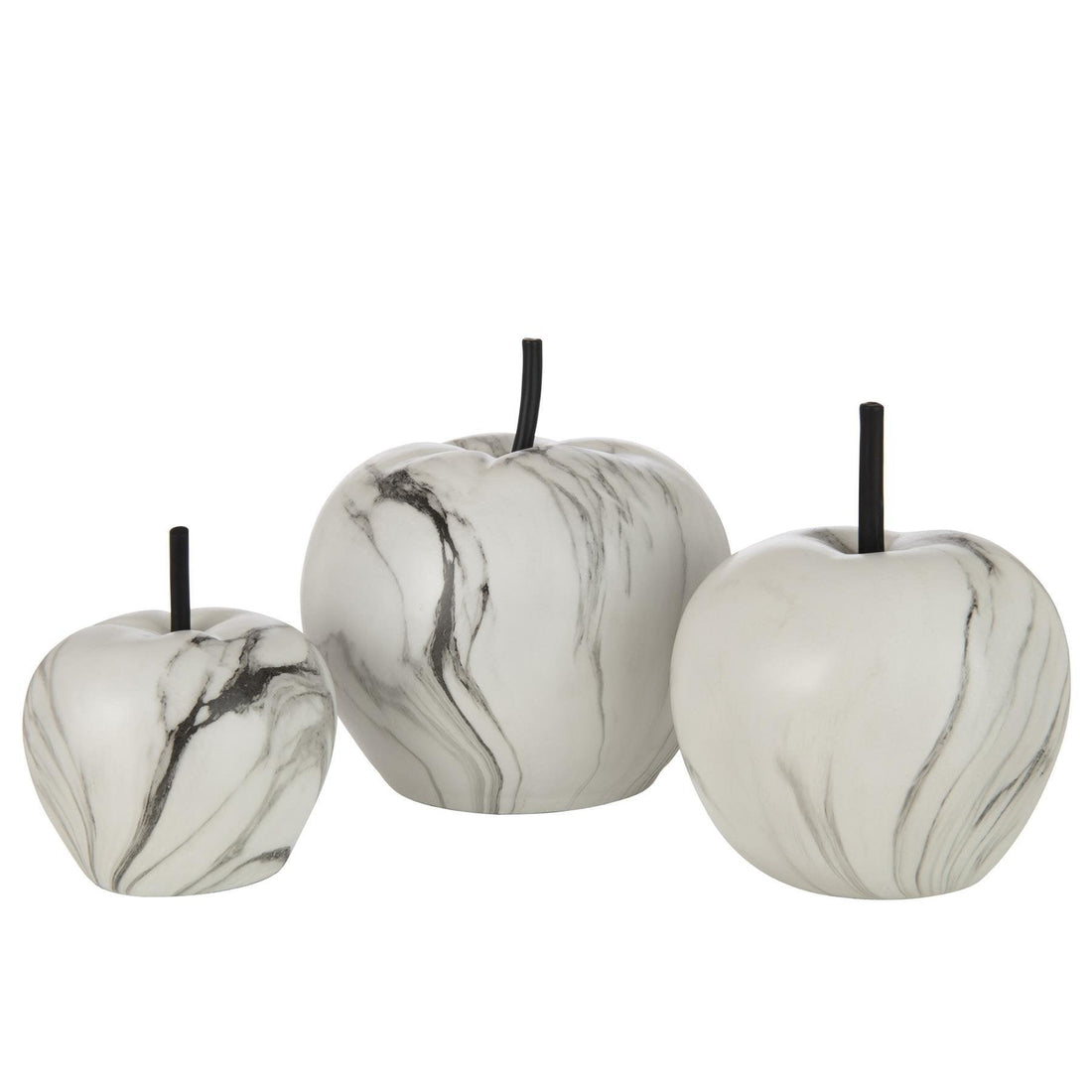 Appel Marmer Poly Wit Large - Beeld - J-Line - livinglovely.nl