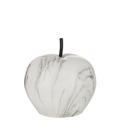 Appel Marmer Poly Wit Large - Beeld - J-Line - livinglovely.nl