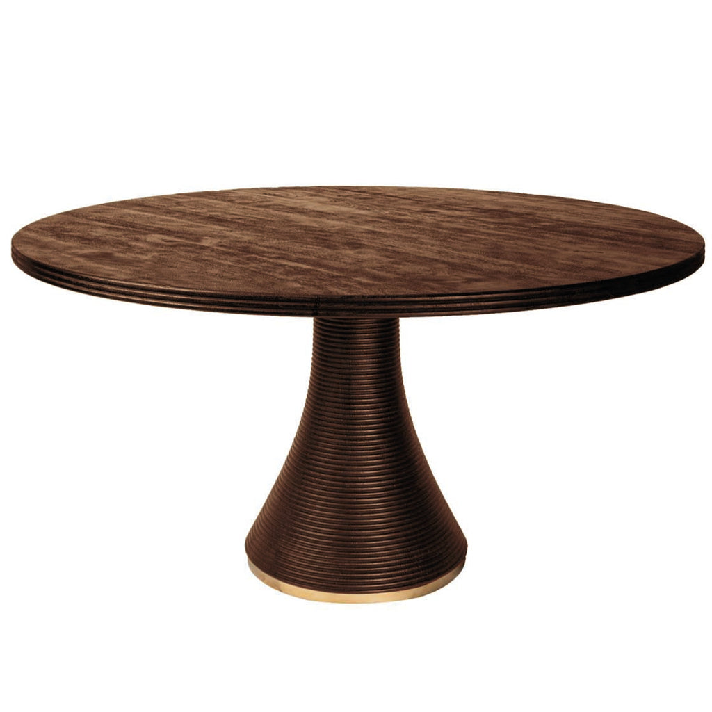 Arca Rib Eettafel Brown-gold 150 x 150 x 77 PTMD - Eetkamertafel - PTMD - livinglovely.nl