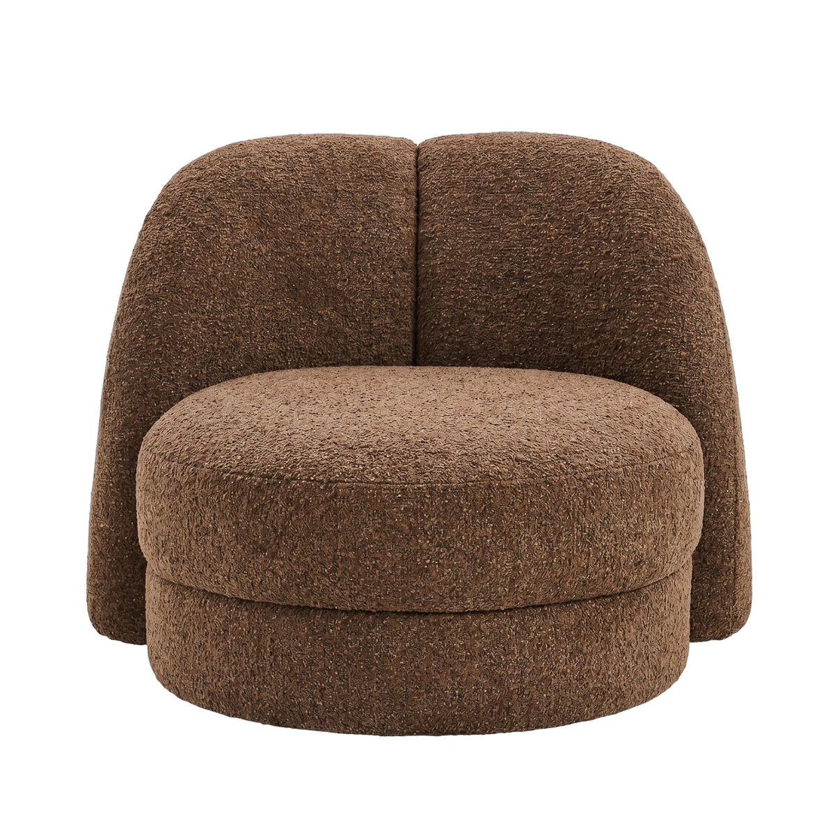 Arco Fauteuil Rond Aphrodite Bruin van PTMD, bruine ronde fauteuil met Aphrodite stof