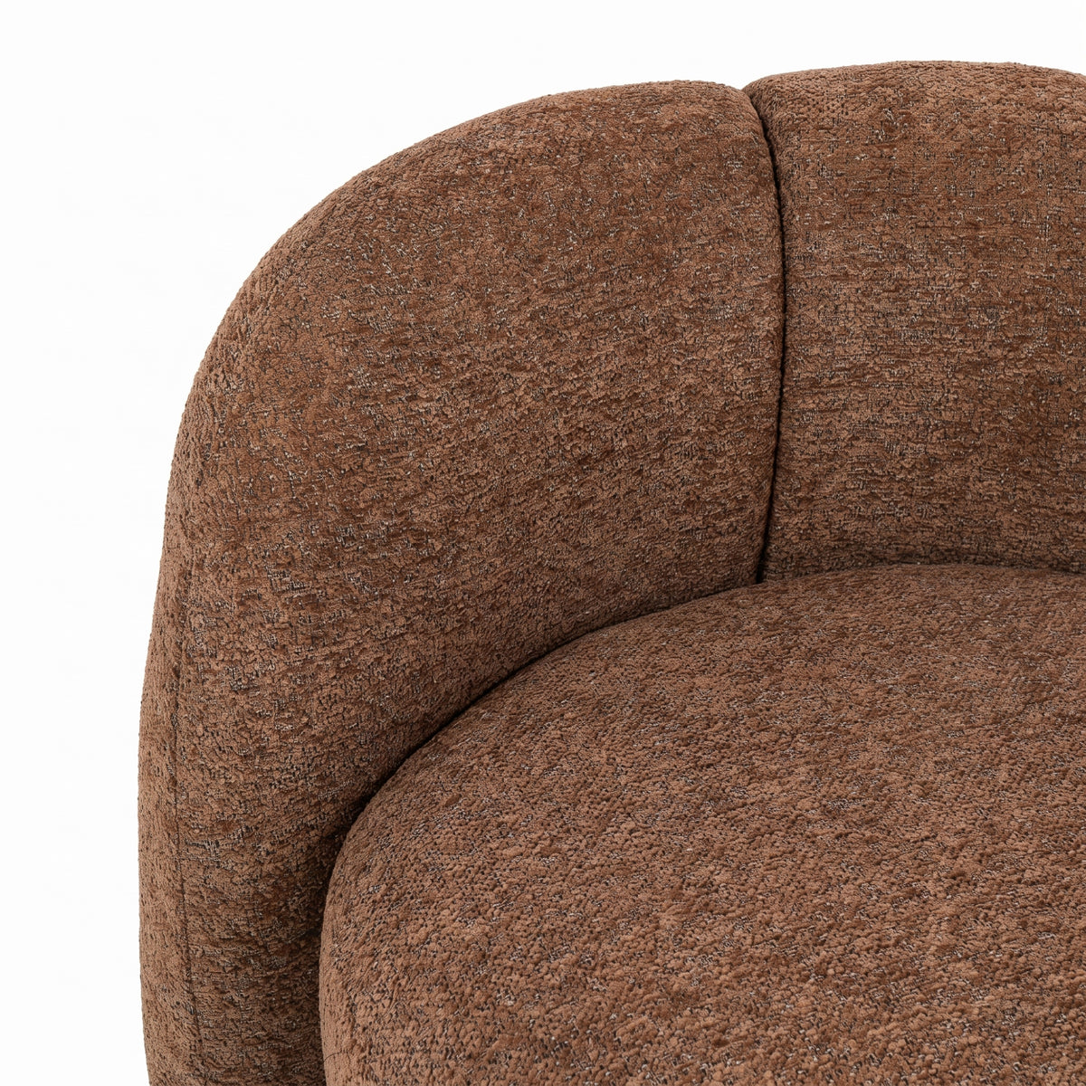 Arco Fauteuil Rond Aphrodite Bruin van PTMD, extra aanzicht van de ronde fauteuil