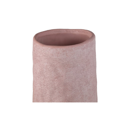 Ardala Light Pink Straight Round Ceramic Vase XL van PTMD, detail van de keramische afwerking