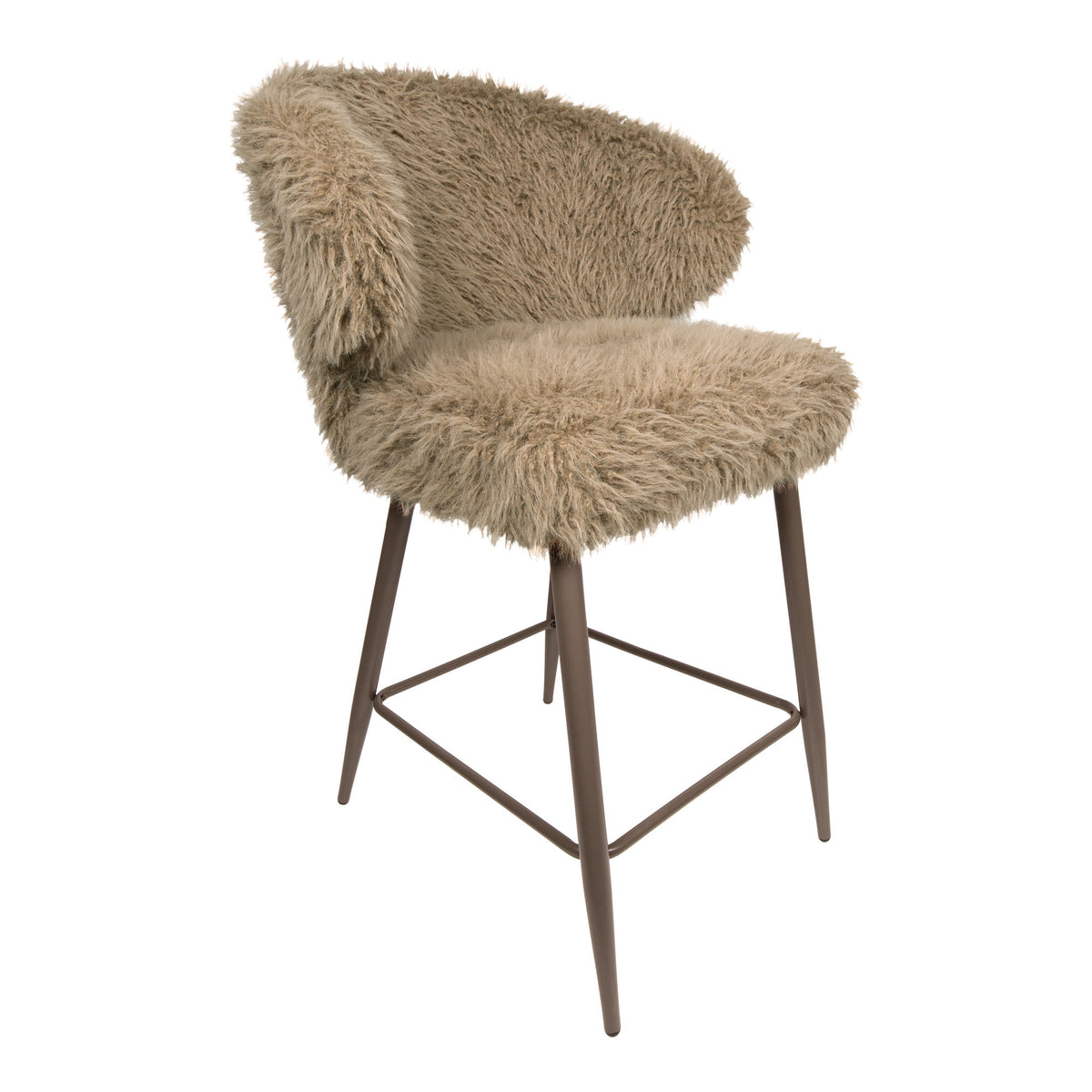 Ares barkruk Hair bruin van PTMD, detail van het metalen onderstel