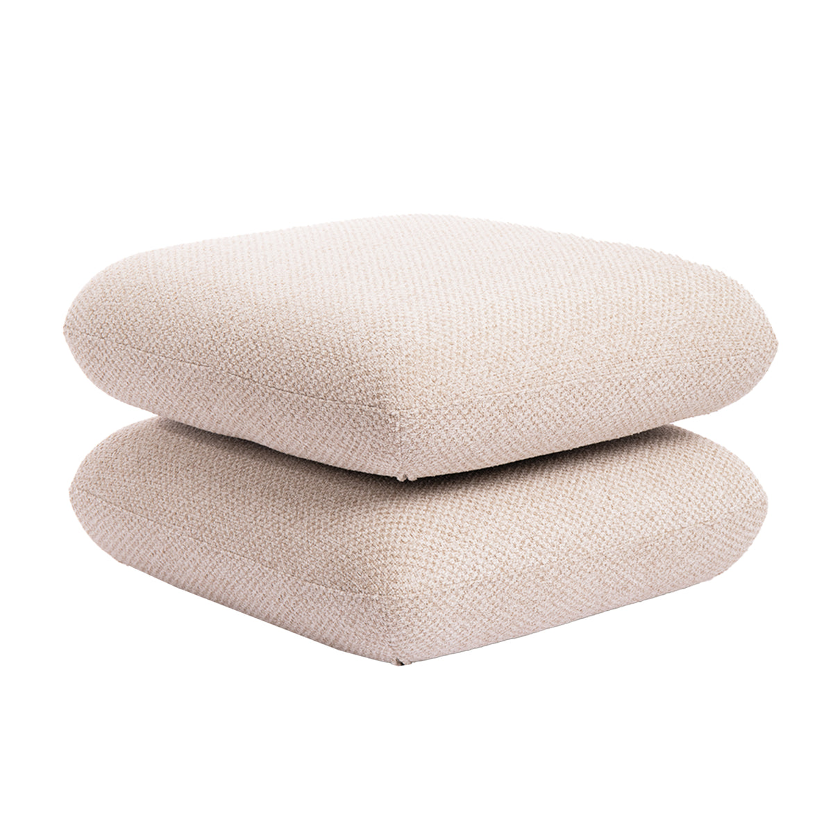Aro Draaipoef Opulence Crème van PTMD, ander aanzicht van de crème opulence bekleding