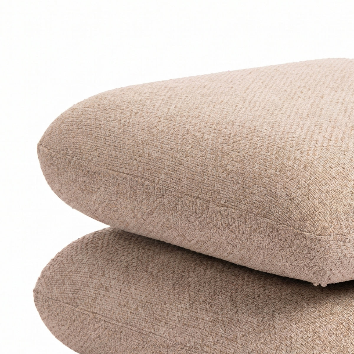 Aro Draaipoef Opulence Taupe van PTMD, extra aanzicht van de ronde poef in taupe