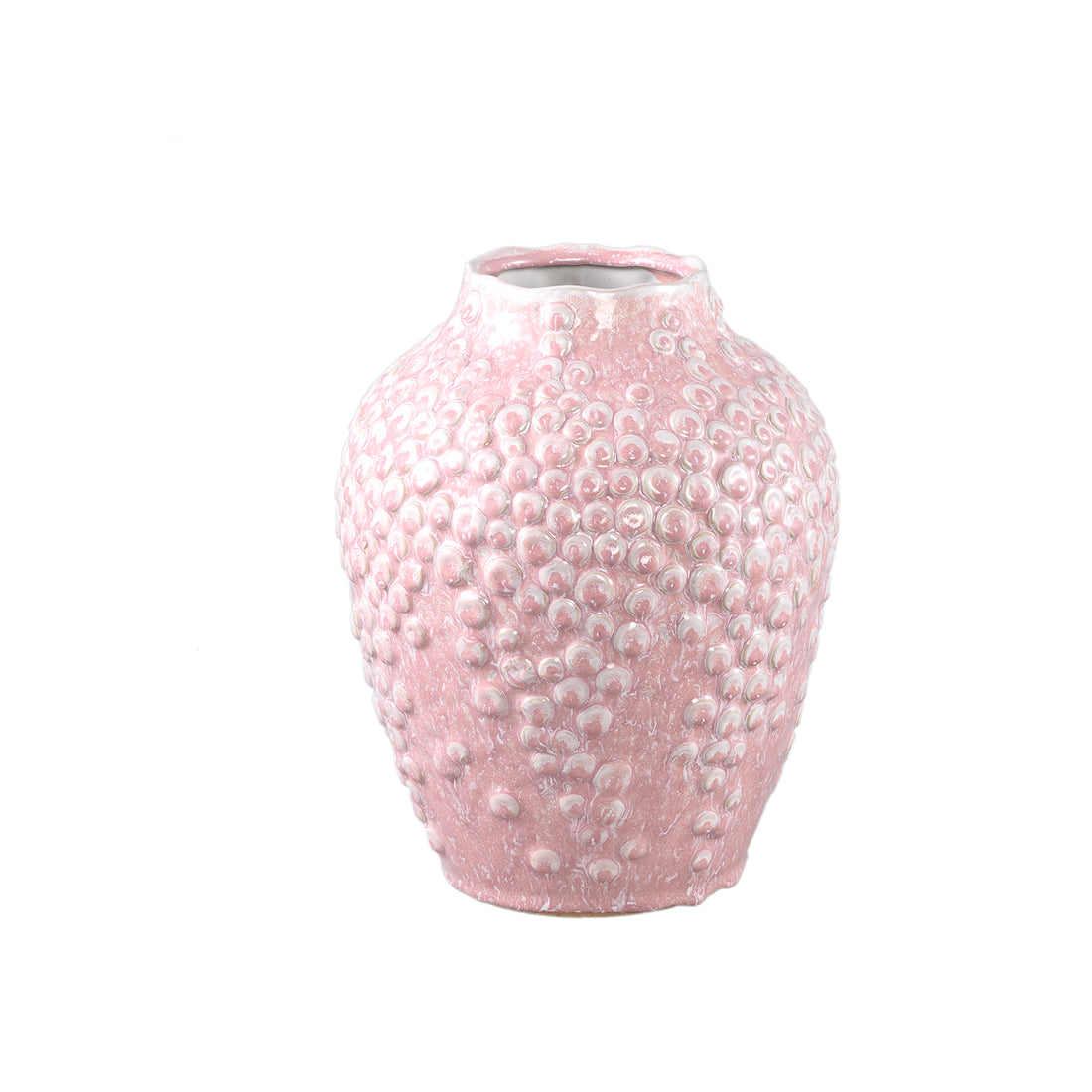 Avis PInk Ceramic Pot Round Shaped Scales High S Dia 24cmxH30cm PTMD - Pot - PTMD - livinglovely.nl
