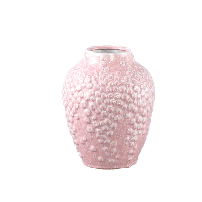 Avis PInk Ceramic Pot Round Shaped Scales High S Dia 24cmxH30cm PTMD - Pot - PTMD - livinglovely.nl