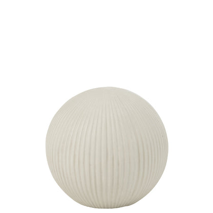 Bal Deco Klei Wit Small 24.5x24.5x22.5cm - Buiten-divers - J-Line - livinglovely.nl