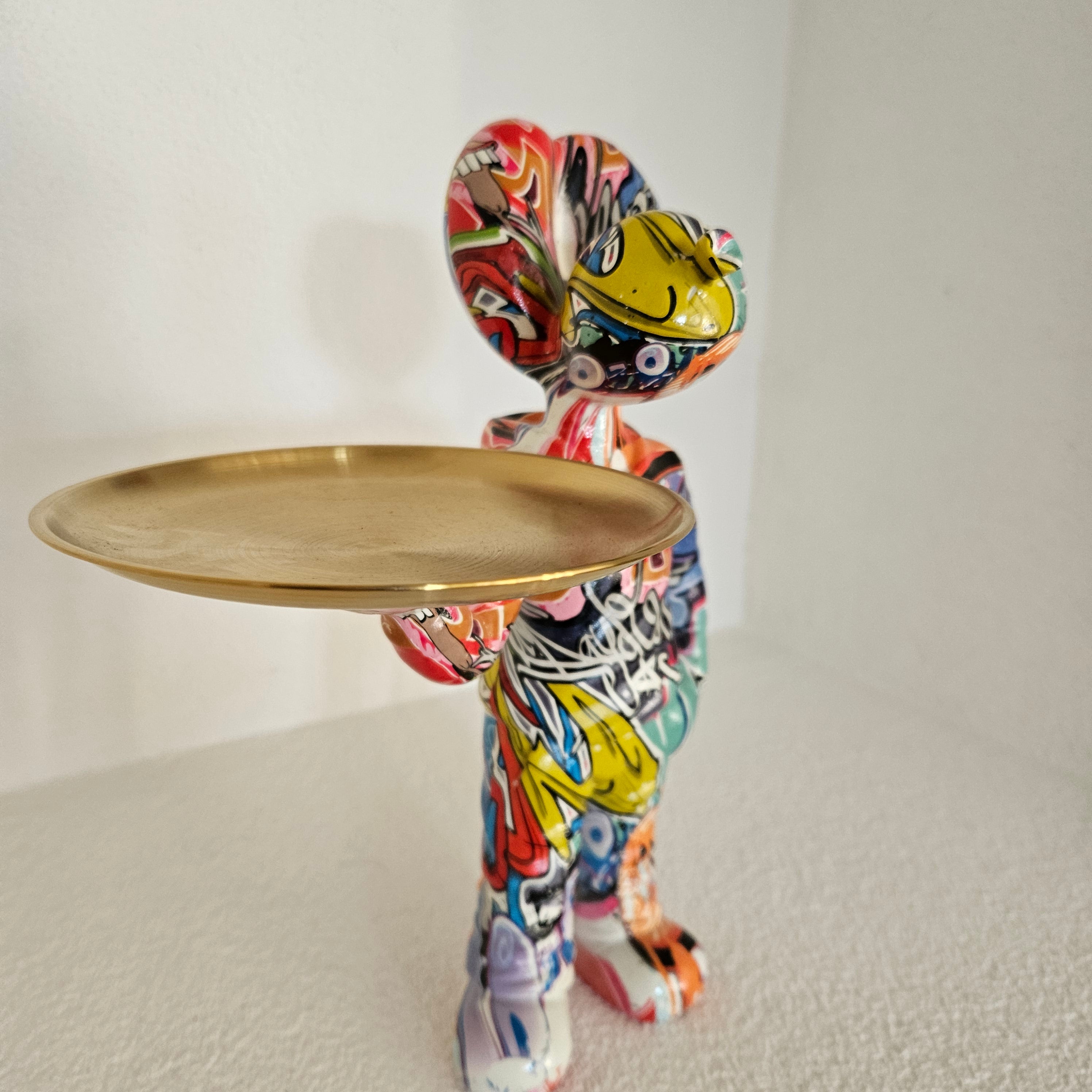 Ballon hondje met gouden dienblad - Beeld - Evergreen Home Decoration - livinglovely.nl