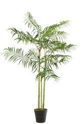 Bamboepalm In Pot Plastiek Groen/Zwart Small - Kunstplant - J-Line - livinglovely.nl