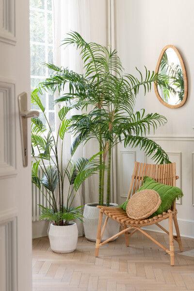 Bamboepalm In Pot Plastiek Groen/Zwart Small - Kunstplant - J-Line - livinglovely.nl