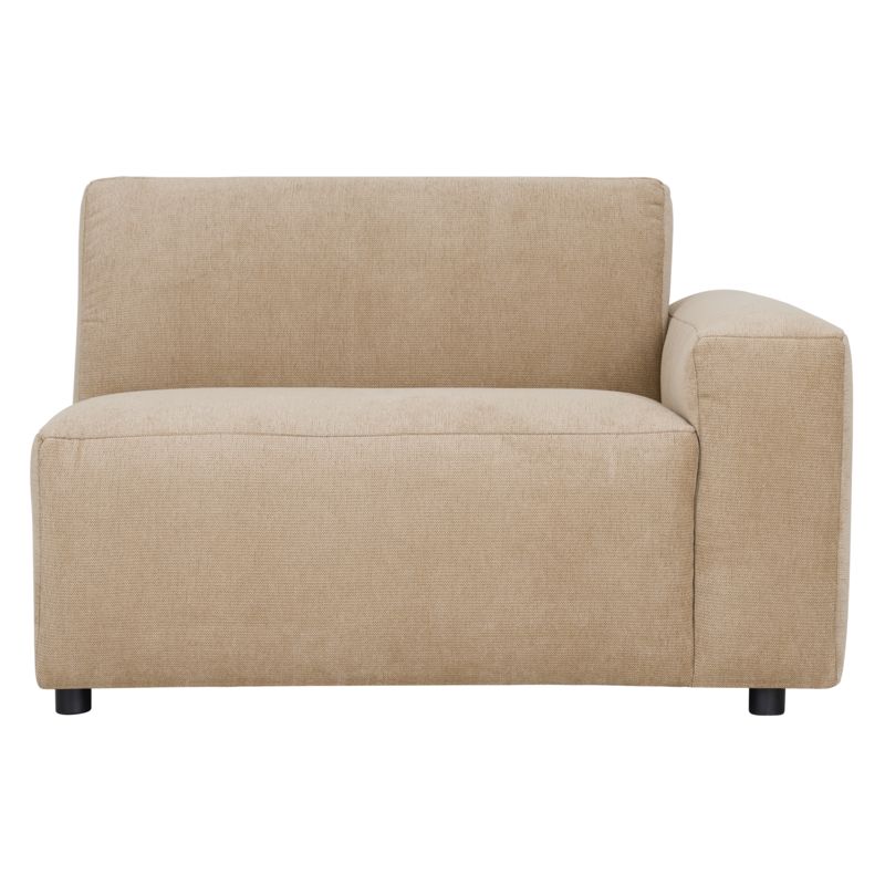 Bankelement Jacky met arm rechts in zandkleurige stof van MUST Living