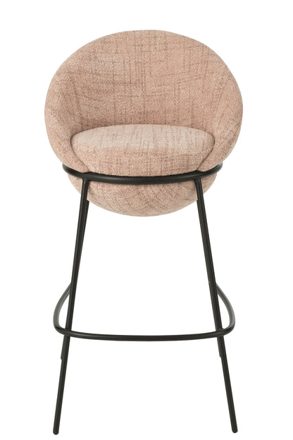 Barkruk Napoli Licht Roze- J-Line - Barkruk - J-Line - livinglovely.nl