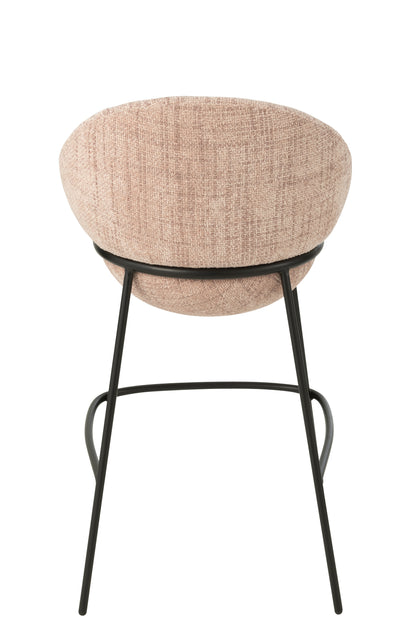 Barkruk Napoli Licht Roze- J-Line - Barkruk - J-Line - livinglovely.nl