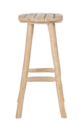 Barkurk Rond Eikenhout Naturel - Barkruk - J-Line - livinglovely.nl