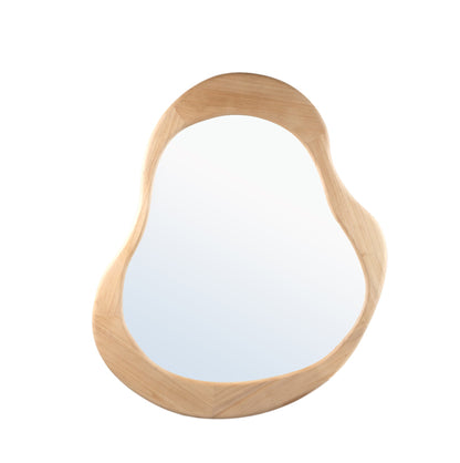 Barragh Spiegel Massief Hout Naturel van PTMD, vooraanzicht van de spiegel op witte achtergrond