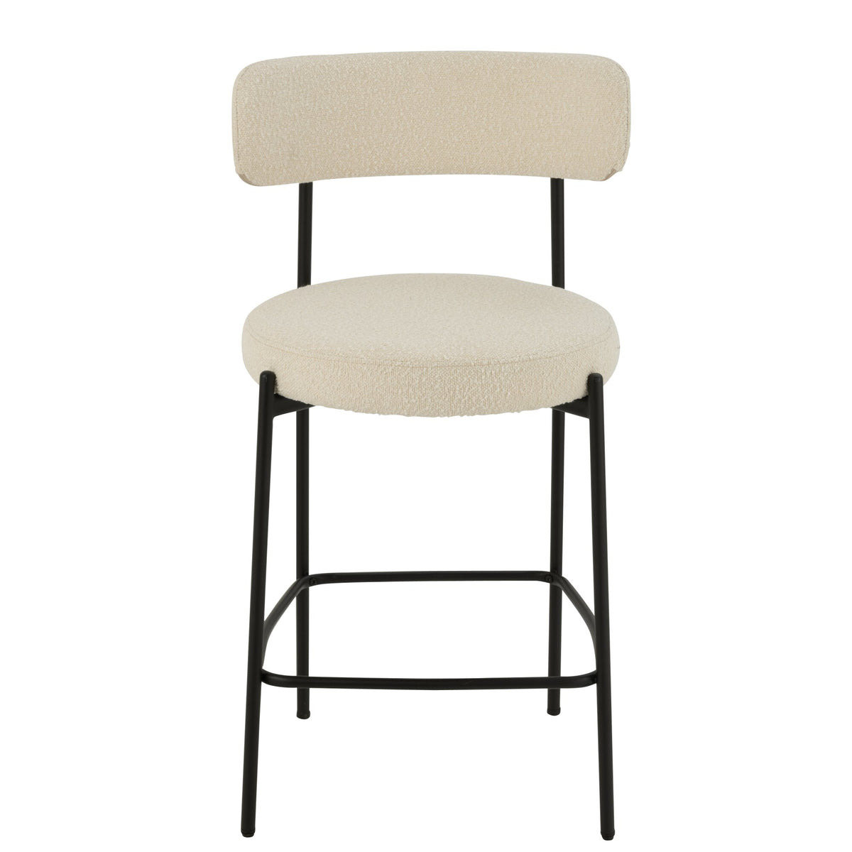 Barstoel Boucle Multiplex/Polyester Wit/Zwart J-Line