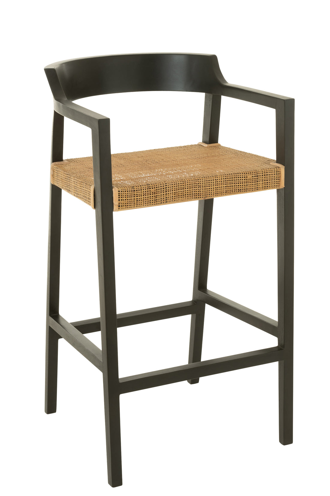 Barstoel Emma Teakhout Zwart Bruin J-Line - Barkruk - J-Line - livinglovely.nl