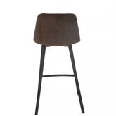 Barstoel Kent Metaal/Polyester Bruin - Barkruk - J-Line - livinglovely.nl