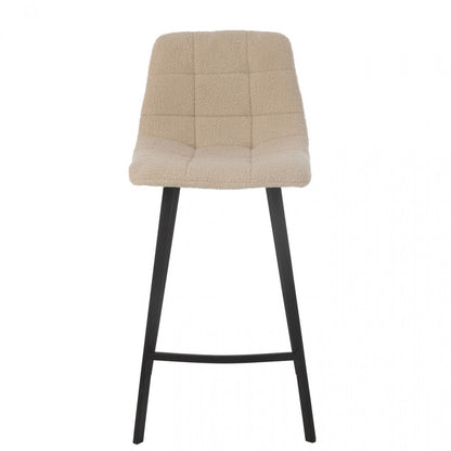 Barstoel Kent Metaal/Polyester Wit - Barkruk - J-Line - livinglovely.nl