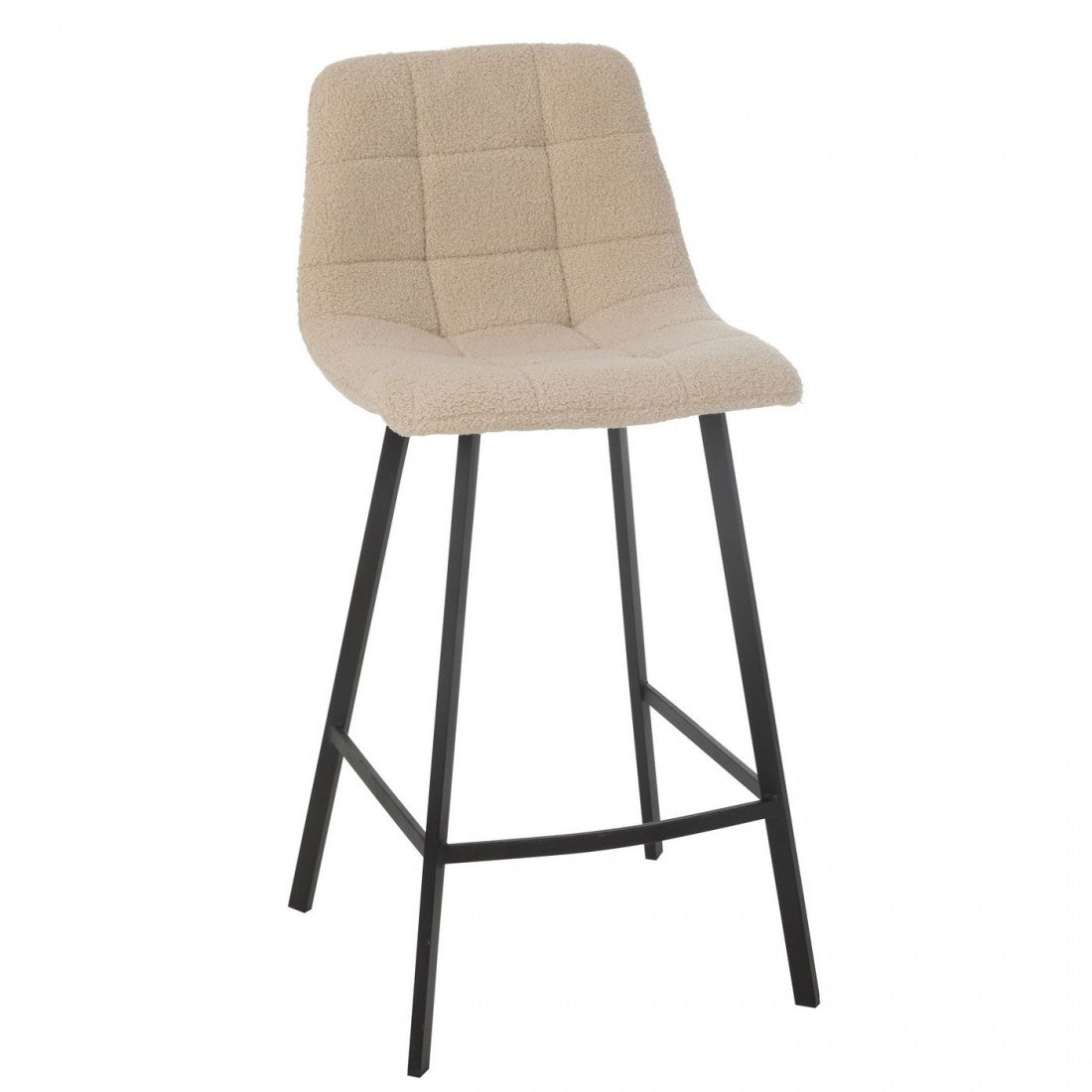 Barstoel Kent Metaal/Polyester Wit - Barkruk - J-Line - livinglovely.nl