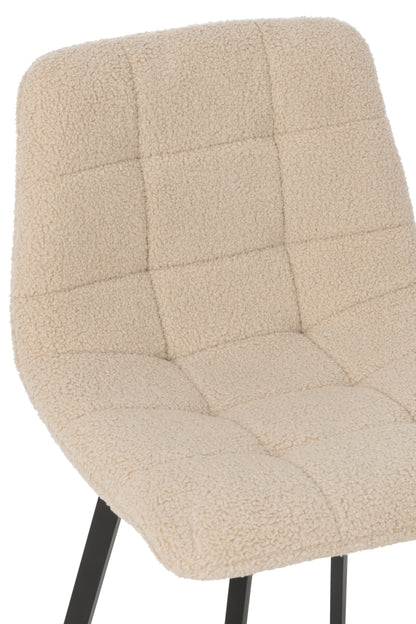 Barstoel Kent Metaal/Polyester Wit - Barkruk - J-Line - livinglovely.nl