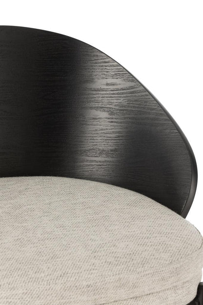 Barstoel Lone Multiplex/Metaal Zwart/Grijs - Barkruk - J-Line - livinglovely.nl