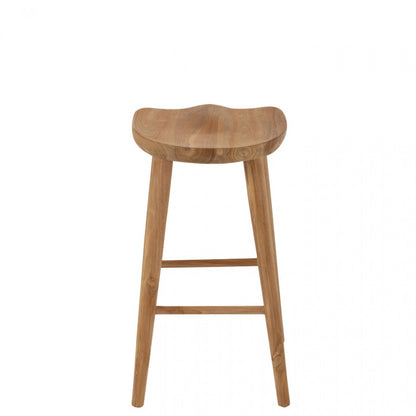 Barstoel Mika Teak Naturel - Barkruk - J-Line - livinglovely.nl