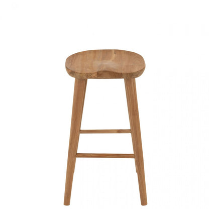 Barstoel Mika Teak Naturel - Barkruk - J-Line - livinglovely.nl