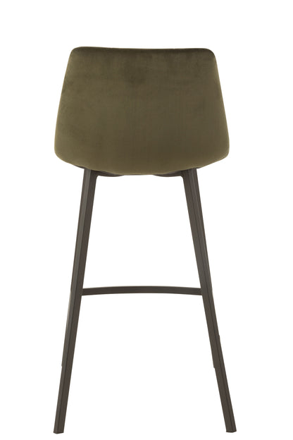 Barstoel Olivier Textiel/Metaal Donker Groen - Barkruk - J-Line - livinglovely.nl