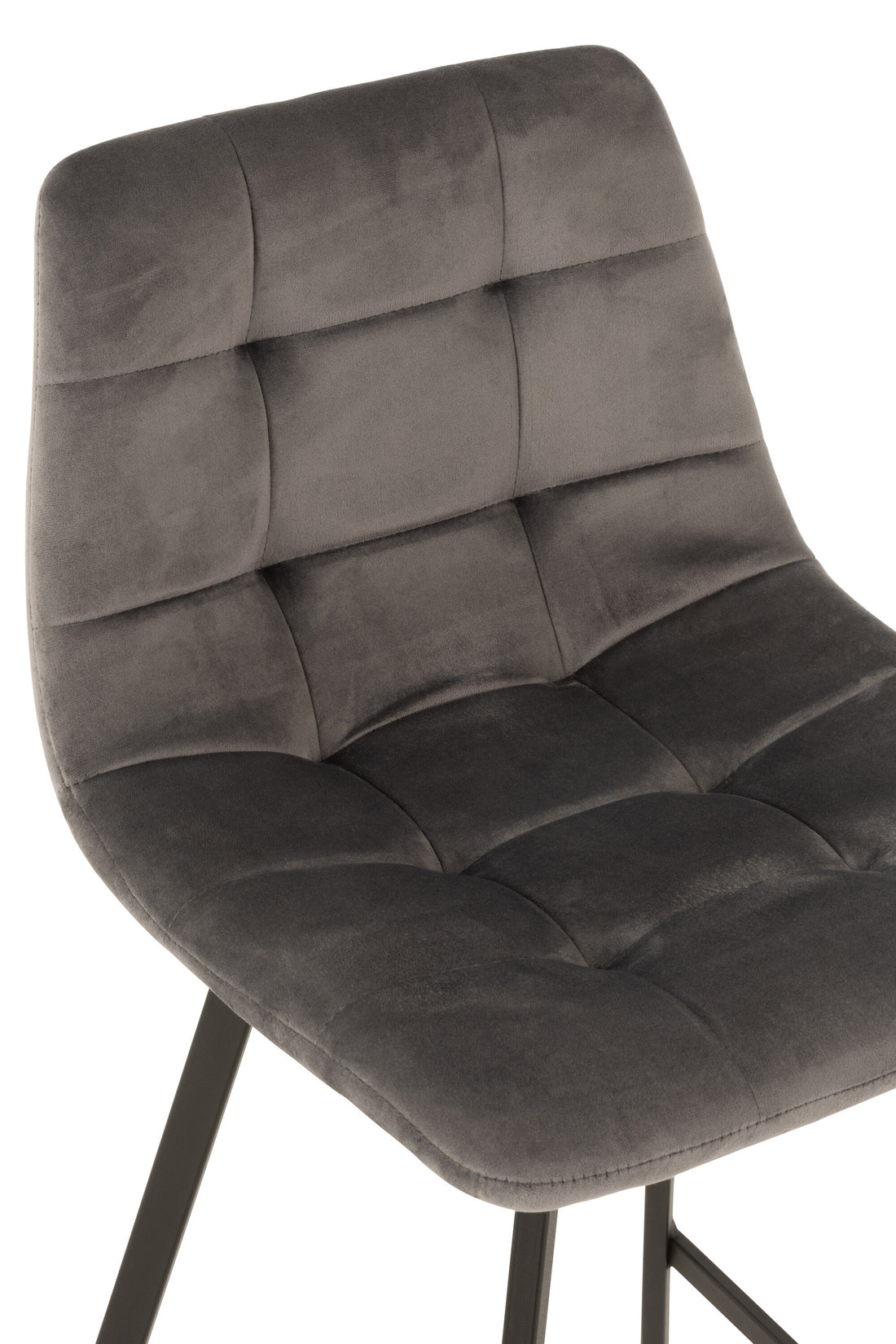 Barstoel Olivier Textiel/Metaal Grijs - Barkruk - J-Line - livinglovely.nl