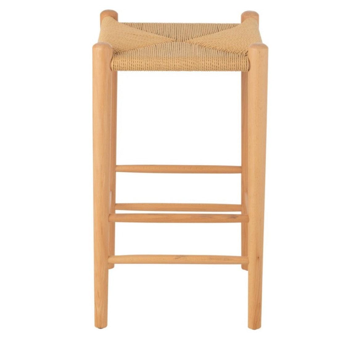 Barstoel Orientaal Essenhout/Touw Naturel - Barkruk - J-Line - livinglovely.nl