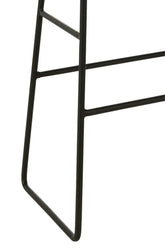 Barstoel Rechthoekig Gerecycleerd Teak Zwart Large - Barkruk - J-Line - livinglovely.nl