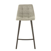 Barstoel Stephane Textiel/Metaal Grijs - J-Line - Barkruk - J-Line - livinglovely.nl