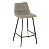 Barstoel Stephane Textiel/Metaal Grijs - J-Line - Barkruk - J-Line - livinglovely.nl