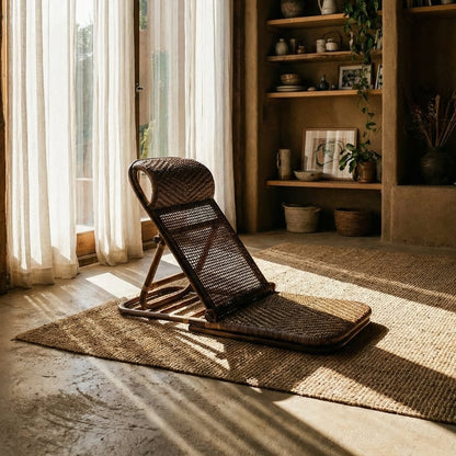De Rattan Vloer Lounger Donker Walnoot Bazar Bizar