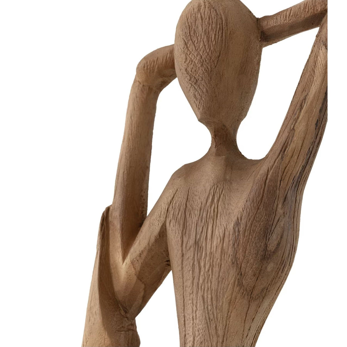 Beeld Balans van MUST Living schuin van voren, met de houtnerf van het teak in beeld