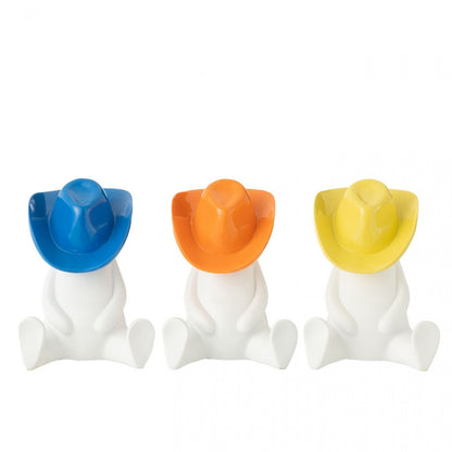 Beeld Cowboyhoed Hars Mix Set van 3 - Beeld - J-Line - livinglovely.nl