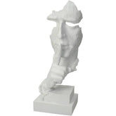 Beeld Gezicht Wit 14x12x34cm - Beeld - Living Lovely - livinglovely.nl