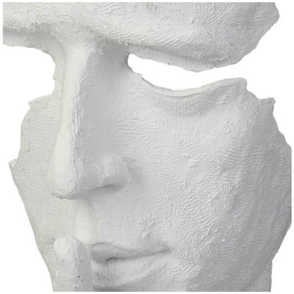 Beeld Gezicht Wit 14x12x34cm - Beeld - Living Lovely - livinglovely.nl