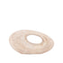 Haidin Beige Casted Alu Bulby Shaped Statue Wide van PTMD, liggend organisch beeld met ronde opening in beige steenlook